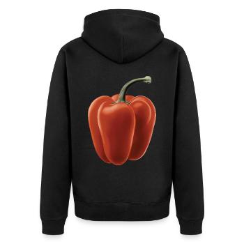 Paprika Geschenk - Unisex Premium Bio Zip Hoodie - Schwarz - Hinten - Nico (187cm)