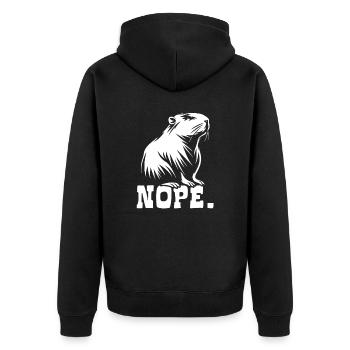 Capybara - Non. Ne vous inquiétez pas, soyez capy - Veste à capuche bio Premium Unisexe - noir - Dos - Nico (187cm)