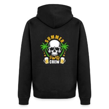 Summer Party Crew - es eskaliert eh - Bierglas - Unisex Premium Bio Zip Hoodie - Schwarz - Hinten - Nico (187cm)