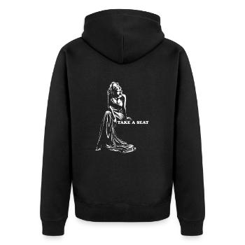 Nostalgia Glamour PinUp Girl, Hollywood, Diva - Unisex Premium Organic Zip Hoodie - black - Back - Nico (187cm)