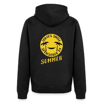 Sourire sponsorisé par l’été - Palmen - Hamac - Veste à capuche bio Premium Unisexe - noir - Dos - Nico (187cm)