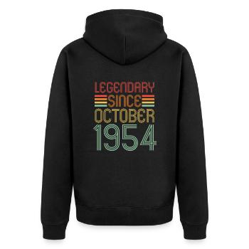 Légendaire depuis octobre 1954, Rétro, Anniversaire - Veste à capuche bio Premium Unisexe - noir - Dos - Nico (187cm)