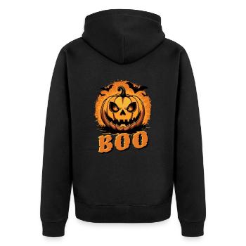 Déguisement de citrouille Happy Halloween - BOO - Veste à capuche bio Premium Unisexe - noir - Dos - Nico (187cm)