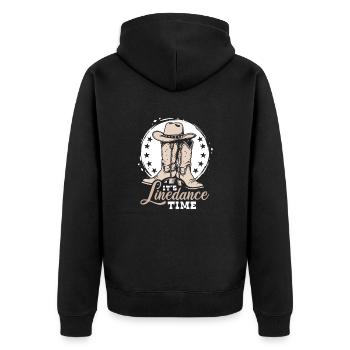 It's Linedance Time - Country Fan - Gift - Unisex Premium Organic Zip Hoodie - black - Back - Nico (187cm)