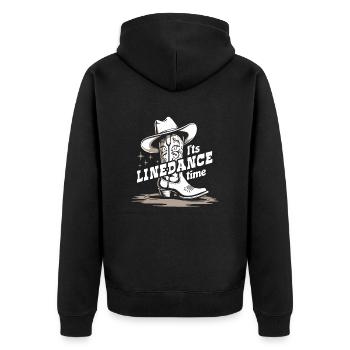 It's Linedance Time - Country Fan - Gift - Unisex Premium Organic Zip Hoodie - black - Back - Nico (187cm)