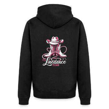 It's Linedance Time - Country Fan - Gift - Unisex Premium Organic Zip Hoodie - black - Back - Nico (187cm)