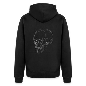 Crâne - crâne - squelette - une ligne - Veste à capuche bio Premium Unisexe - noir - Dos - Nico (187cm)