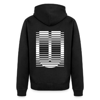 INITIAL U - Unisex Premium Organic Zip Hoodie - black - Back - Nico (187cm)