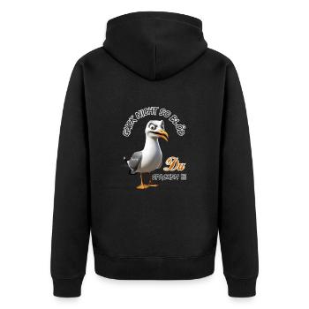 N’aie pas l’air si stupide Toi Spacken Mouette drôle - Veste à capuche bio Premium Unisexe - noir - Dos - Nico (187cm)
