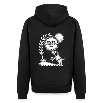 Joyeuse Saint-Valentin - Amour - Cadeau - Veste à capuche bio Premium Unisexe - noir - Dos - Nico (187cm)