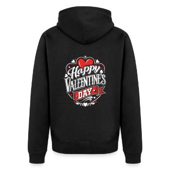 Joyeuse Saint-Valentin - Amour - Cadeau - Veste à capuche bio Premium Unisexe - noir - Dos - Nico (187cm)