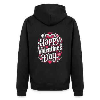 Joyeuse Saint-Valentin - Amour - Cadeau - Veste à capuche bio Premium Unisexe - noir - Dos - Nico (187cm)