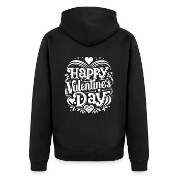 Joyeuse Saint-Valentin - Amour - Cadeau - Veste à capuche bio Premium Unisexe - noir - Dos - Nico (187cm)