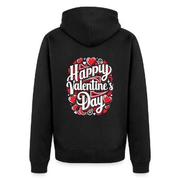 Joyeuse Saint-Valentin - Amour - Cadeau - Veste à capuche bio Premium Unisexe - noir - Dos - Nico (187cm)