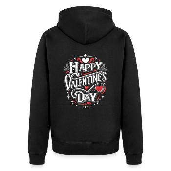 Joyeuse Saint-Valentin - Amour - Cadeau - Veste à capuche bio Premium Unisexe - noir - Dos - Nico (187cm)