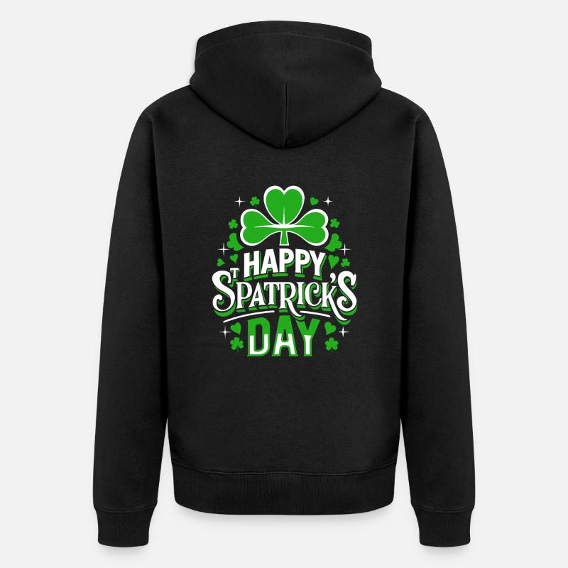 Bonne Saint-Patrick - Shamrock - Irlande - Veste à capuche bio Premium Unisexe - noir