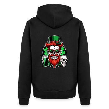 Crâne de lutin - Saint-Patrick - Irlande - Veste à capuche bio Premium Unisexe - noir - Dos - Nico (187cm)