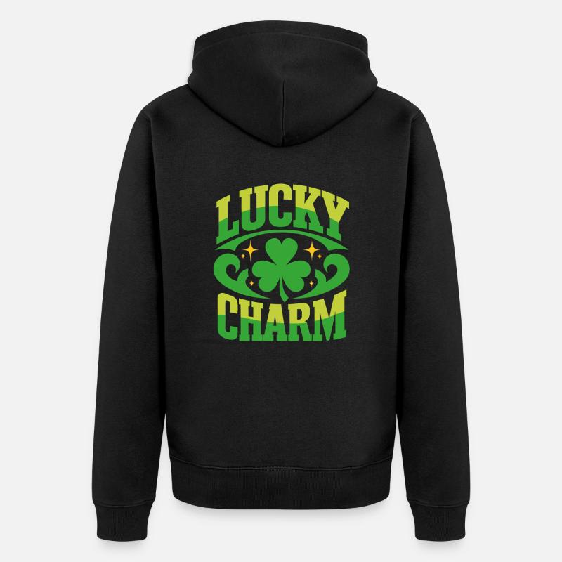 Porte-bonheur - Saint-Patrick - Irlande - Veste à capuche bio Premium Unisexe - noir