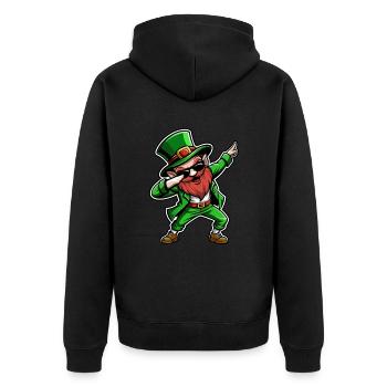 Dabbing Leprechaun - Saint-Patrick - Irlande - Veste à capuche bio Premium Unisexe - noir - Dos - Nico (187cm)