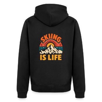 Le ski, c’est la vie - Ski, Après-ski, Sports d’hiver - Veste à capuche bio Premium Unisexe - noir - Dos - Nico (187cm)