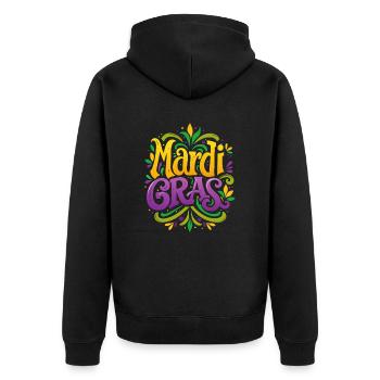 Mardi Gras - Karneval - Kostüm - Geschenk - Unisex Premium Bio Zip Hoodie - Schwarz - Hinten - Nico (187cm)