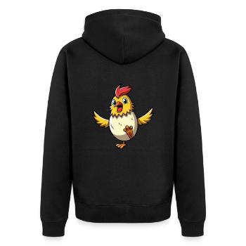 Happy Easter - Easter Chicken - Easter Egg - Gift - Unisex Premium Organic Zip Hoodie - black - Back - Nico (187cm)