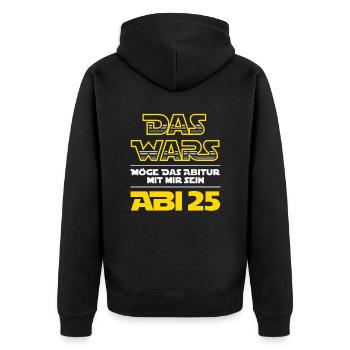 Das Wars - Abi 25 - Abitur 2025 - Spruch - Unisex Premium Bio Zip Hoodie - Schwarz - Hinten - Nico (187cm)