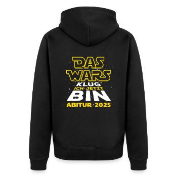 Das Wars - Abi 25 - Abitur 2025 - Spruch - Unisex Premium Bio Zip Hoodie - Schwarz - Hinten - Nico (187cm)