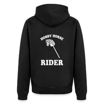 Hobby Horse Rider - Hobby Horse - Gift - Unisex Premium Organic Zip Hoodie - black - Back - Nico (187cm)