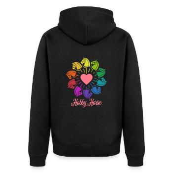 Hobby Horse - Hobby Horse - Riding - Rainbow - Unisex Premium Organic Zip Hoodie - black - Back - Nico (187cm)