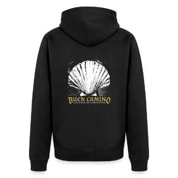 Buen Camino, coquille Saint-Jacques-de-Compostelle - Veste à capuche bio Premium Unisexe - noir - Dos - Nico (187cm)