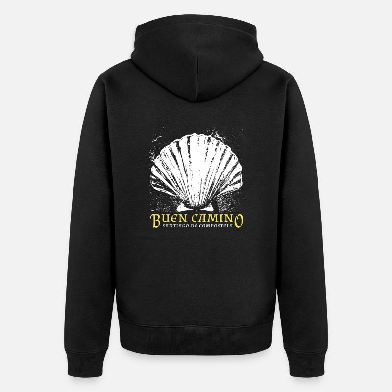 Buen Camino, coquille Saint-Jacques-de-Compostelle - Veste à capuche bio Premium Unisexe - noir