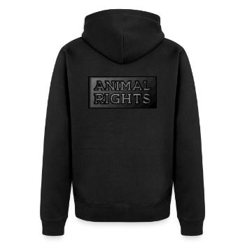 DROITS DES ANIMAUX VEGAN - Veste à capuche bio Premium Unisexe - noir - Dos - Nico (187cm)
