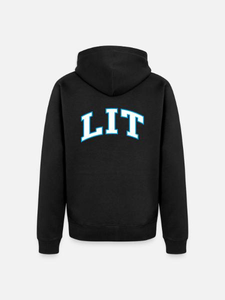 Lit - Unisex Premium Organic Zip Hoodie - black