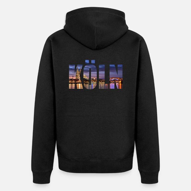 HORIZON DE COLOGNE. - Veste à capuche bio Premium Unisexe - noir