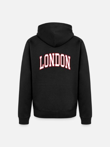 london - Unisex Premium Bio Zip Hoodie - Schwarz