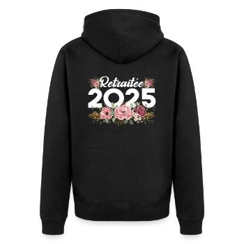 Retraitée 2025 - Veste à capuche bio Premium Unisexe - noir - Dos - Nico (187cm)