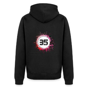 35 Nombre d’objets blob - Veste à capuche bio Premium Unisexe - noir - Dos - Nico (187cm)