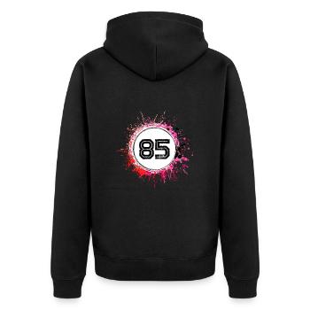 85 Number of blobs - Unisex Premium Organic Zip Hoodie - black - Back - Nico (187cm)