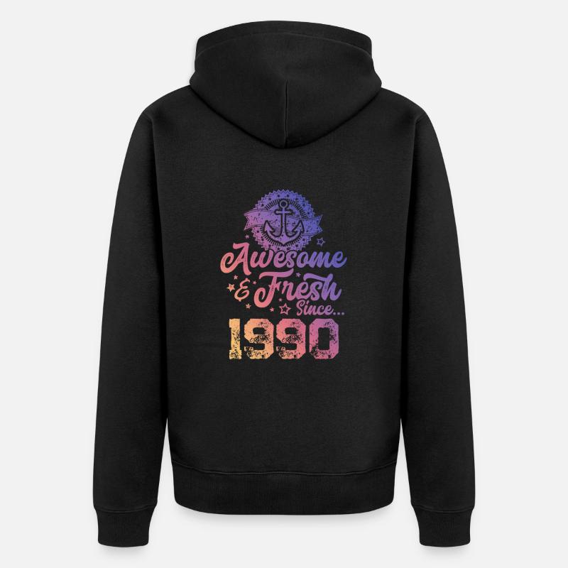 1990 génial frais - Veste à capuche bio Premium Unisexe - noir