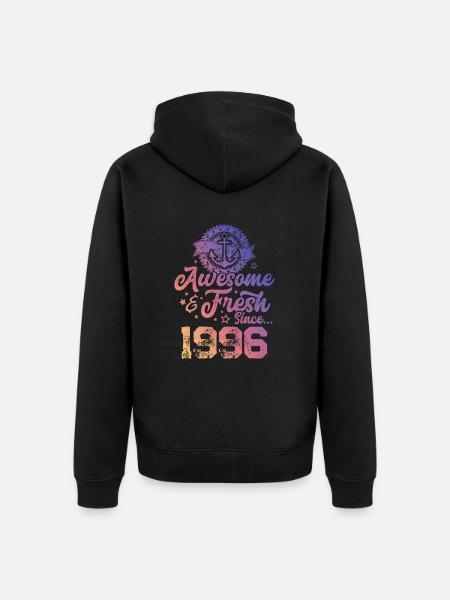 1996 awesome fresh - Unisex Premium Organic Zip Hoodie - black