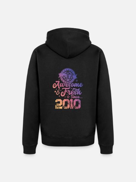 2010 awesome fresh - Unisex Premium Organic Zip Hoodie - black