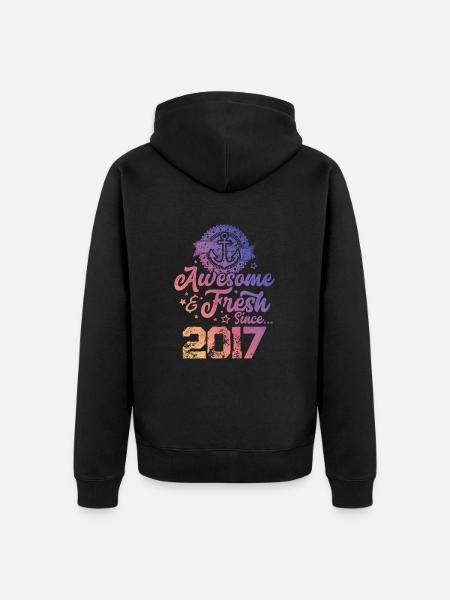 2017 awesome fresh - Unisex Premium Organic Zip Hoodie - black