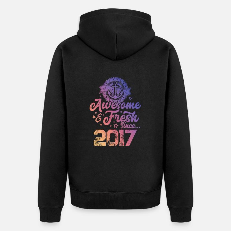 2017 awesome fresh - Unisex Premium Bio Zip Hoodie - Schwarz