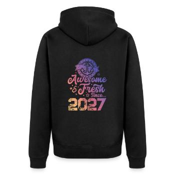 2027 super frais - Veste à capuche bio Premium Unisexe - noir - Dos - Nico (187cm)