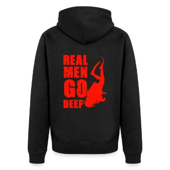 diving fun - Unisex Premium Organic Zip Hoodie - black - Back - Nico (187cm)
