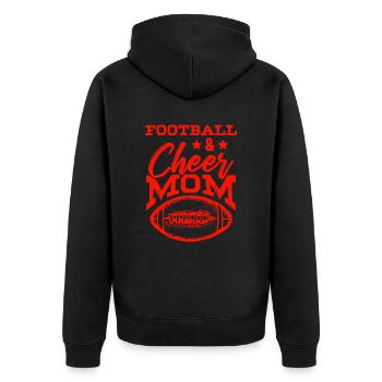 football cheerleading mama - Unisex Premium Bio Zip Hoodie - Schwarz - Hinten - Nico (187cm)