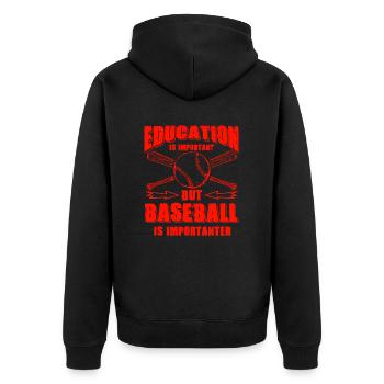 baseball dicton drôle - Veste à capuche bio Premium Unisexe - noir - Dos - Nico (187cm)