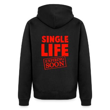 single leben bräutigam - Unisex Premium Bio Zip Hoodie - Schwarz - Hinten - Nico (187cm)
