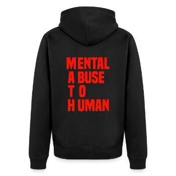mathematics - Unisex Premium Organic Zip Hoodie - black - Back - Nico (187cm)
